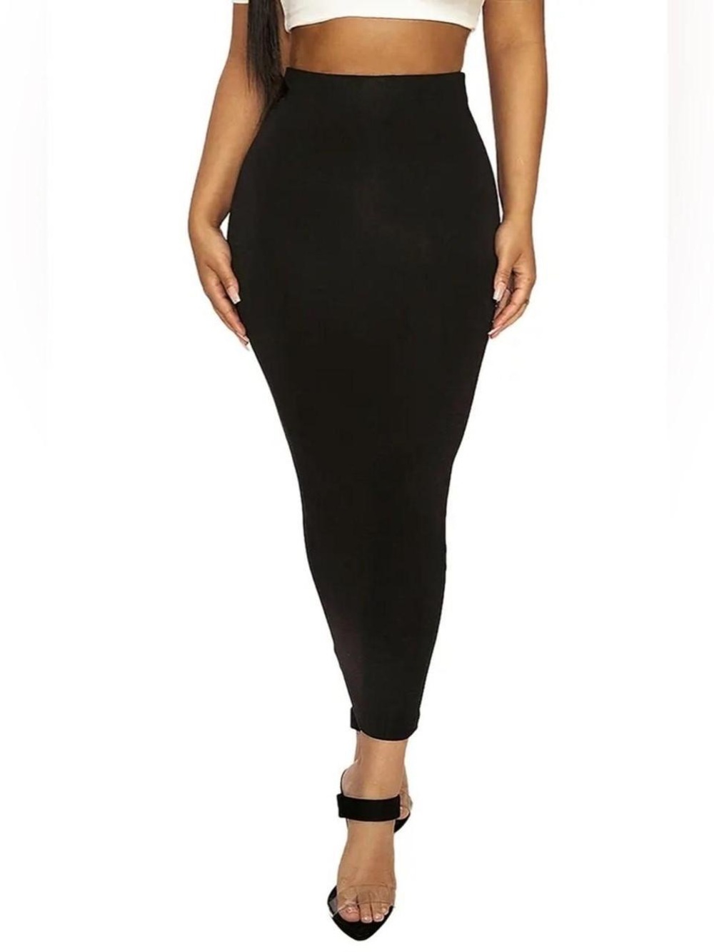NWOT Naked Wardrobe Black The Hourglass Midi Skirt